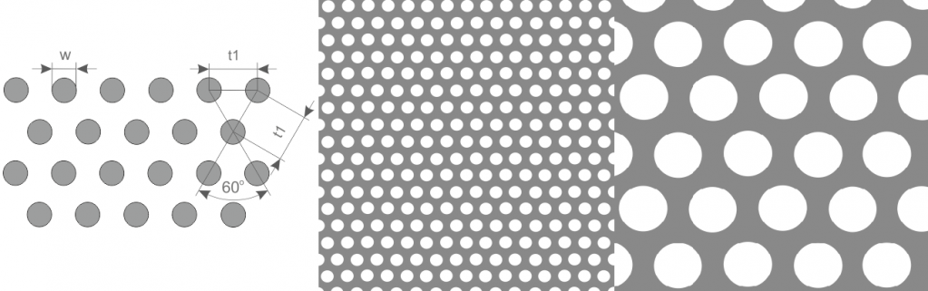 Круглая перфорация в шахматном порядке Круглая перфорация в шахматном порядке